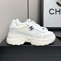 Chanel G38803 Platform Sneakers Women in Fabric and Calfskin White