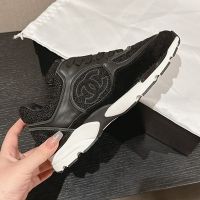 Chanel G39066 Sneakers Women Wool Tweed and Suede Calfskin Black