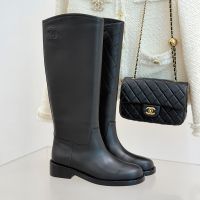 Chanel G39212 High Boots Women in Calfskin Black
