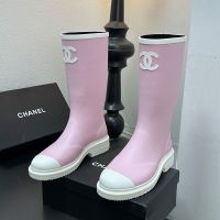 Chanel G39620 Rain Boots Women in Rubber Pink