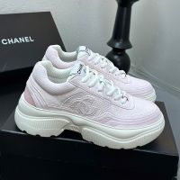 Chanel G39792 Platform Sneakers Women in Fabric and Suede Pink