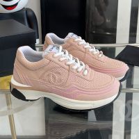 Chanel G45077 Sneakers Women Suede and Fabric Pink