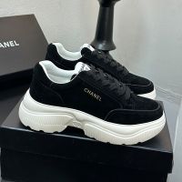 Chanel G45085 Sneakers with Letter Logo Women in Suede Black