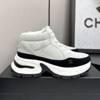 Chanel G45208 Mid-Top Sneakers Women in Suede Grey