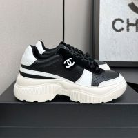 Chanel G45212 Platform Sneakers Women in Calfskin Black