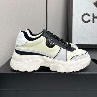 Chanel G45212 Platform Sneakers Women in Calfskin and Suede Beige