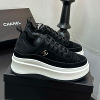 Chanel G45331 Platform Sneakers Women in Suede Black