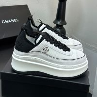 Chanel G45331 Platform Sneakers Women in Suede and Mesh White