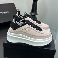 Chanel G45331 Platform Sneakers Women in Suede Pink