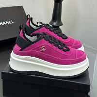 Chanel G45331 Platform Sneakers Women in Suede Rose