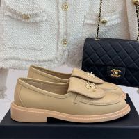 Chanel G45474 Moccasins with CC Buckle Women in Calfskin Brown