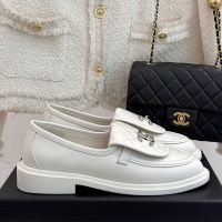 Chanel G45474 Moccasins with CC Buckle Women in Calfskin White