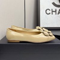 Chanel G45494 Ballet Flats with Camellia Women in Lambskin Brown