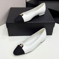 Chanel G46442 Ballet Flats with CC Buckle Women Lambskin White