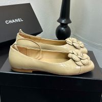Chanel G46520 Ballet Flats with Camellia Women in Lambskin Brown