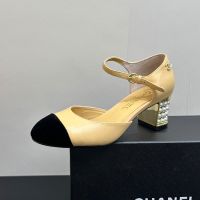 Chanel G46526 Pumps with Pearls Heel Women in Lambskin Brown