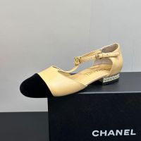 Chanel G46527 Mary Janes with Pearls Heel Women in Lambskin Brown