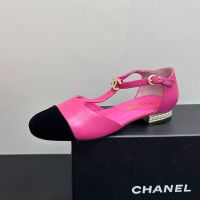 Chanel G46527 Mary Janes with Pearls Heel Women in Lambskin Rose