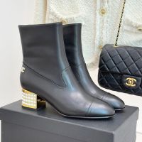Chanel G46529 Ankle Boots Women in Lambskin Black