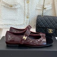 Chanel G46541 Mary Janes with CC Buckle Women in Patent Leather Burgundy