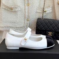 Chanel G46541 Mary Janes with CC Buckle Women in Patent Leather White