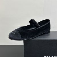Chanel G46542 Mary Janes with Elastic Band Women in Velvet Black