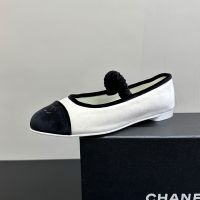 Chanel G46542 Mary Janes with Elastic Band Women in Velvet White