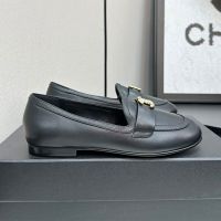 Chanel G46583 Moccasins with Strass Logo Women in Lambskin Black
