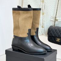 Chanel G46589 Ankle Boots with CC Logo Women in Suede and Calfskin Brown/Black