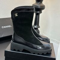 Chanel G46591 Ankle Boots Women in Suede and Calfskin Black