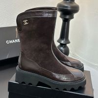 Chanel G46591 Ankle Boots Women in Suede and Calfskin Coffee