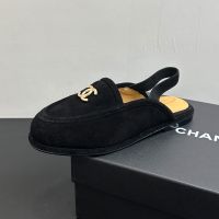 Chanel G46601 Mules with Elastic Band Women Suede Black