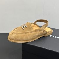 Chanel G46601 Mules with Elastic Band Women Suede Brown