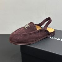 Chanel G46601 Mules with Elastic Band Women Suede Burgundy