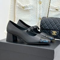 Chanel G46726 Mary Janes Pumps with CC Logo Bow Women in Calfskin Black