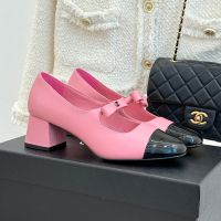 Chanel G46726 Mary Janes Pumps with CC Logo Bow Women in Calfskin Pink