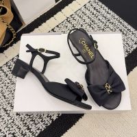 Chanel G46813 Bow Sandals Women Grosgrain Black