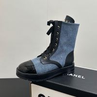 Chanel G46853 Ankle Boots Women in Denim Blue