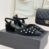 Chanel G46855 Slingback Pumps Women in Suede Black