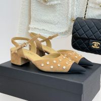 Chanel G46855 Slingback Pumps Women in Suede Brown