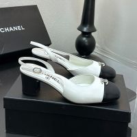 Chanel G46866 Slingback Pumps Women in Lambskin White