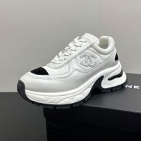 Chanel G46871 Sneakers with Logo Patch Women in Mixed Fibers and Calfskin White