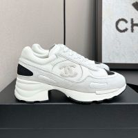 Chanel G46872 Sneakers with Logo Patch Women in Mixed Fibers and Suede White