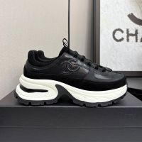 Chanel G47010 Platform Sneakers with CC logo Patch Women in Calfskin and Suede Black
