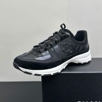 Chanel G47010 Sneakers Women in Calfskin and Suede Black