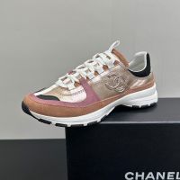 Chanel G47010 Sneakers Women in Calfskin and Suede Brown