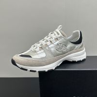 Chanel G47010 Sneakers Women in Calfskin and Suede Silver