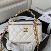 Chanel AP3315 Vanity with Chain in Lambskin White