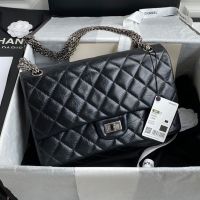 Chanel A37587 Reissue 2.55 Jumbo Handbag in Aged Calfskin Black/Silver