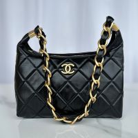 Chanel AS4912 Hobo Bag in Shiny Lambskin Black